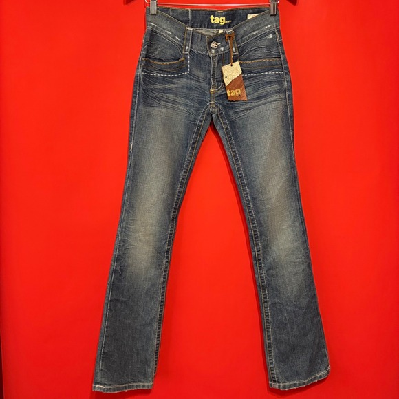 Tag Jeans Womens Boot Cut Jeans Denim Size 25 Low Rise Jeans Designer - Picture 1 of 13